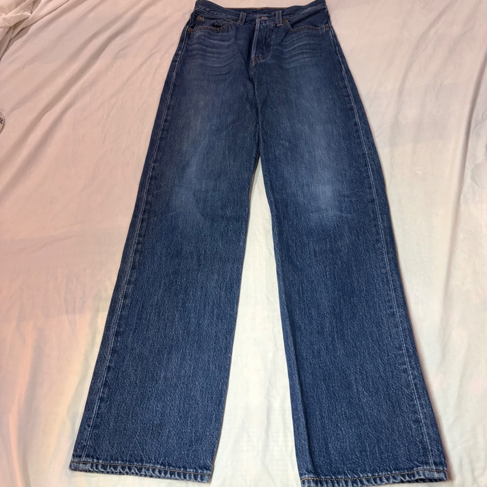 LEvis High Waisted‎ Wide Leg Big E Jeans Blue Denim 26x31 72183-0086